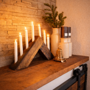 Suporte Castiçal Porta Velas Rústico